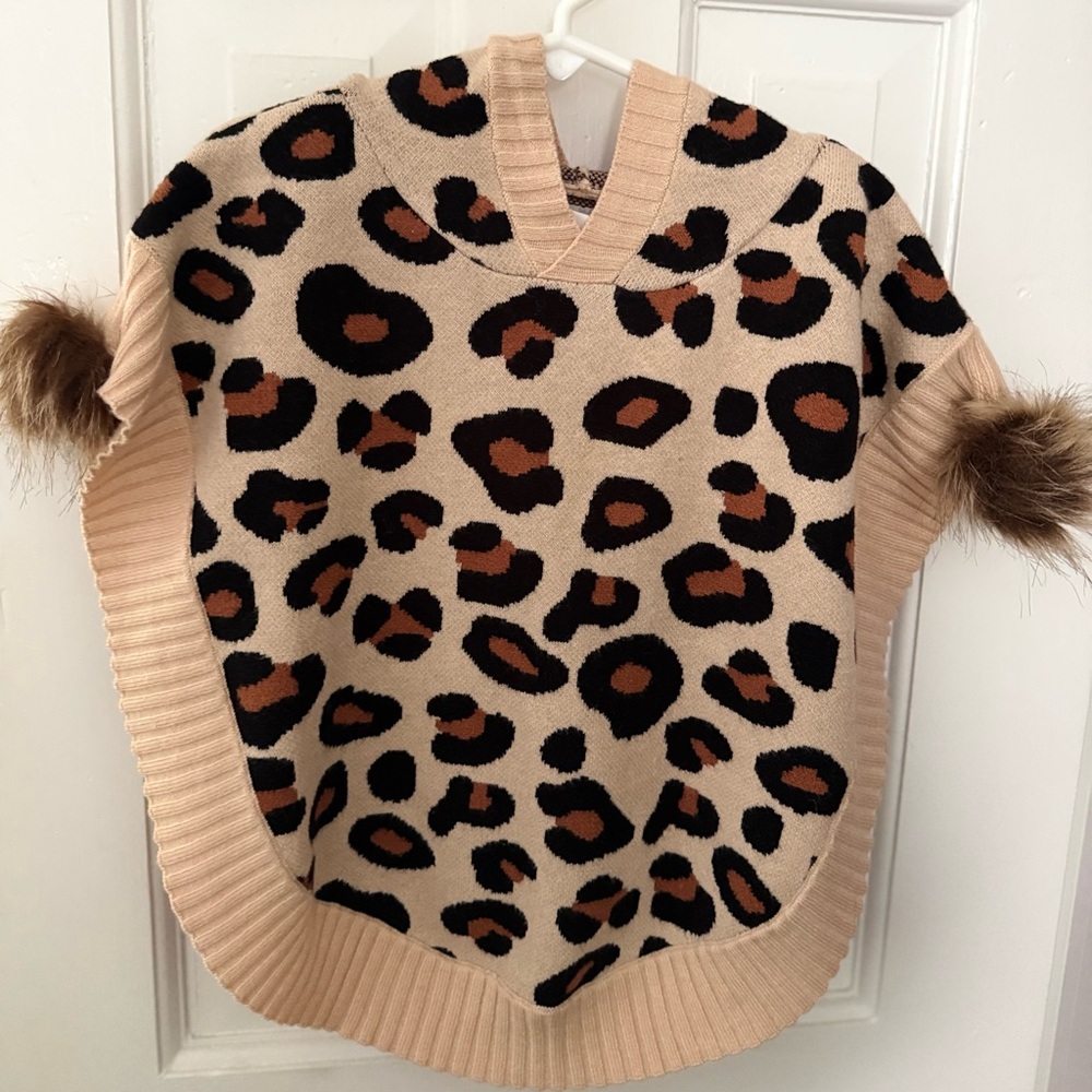 Leopard Print girls cape